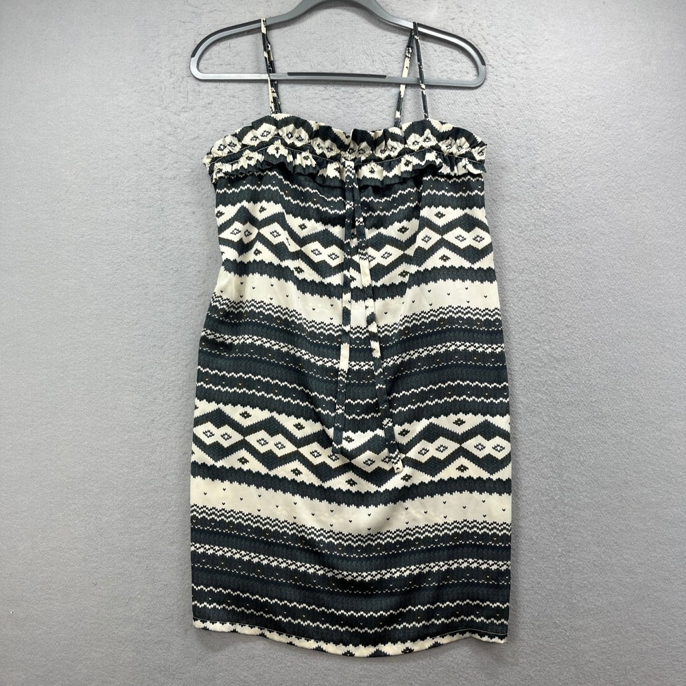 Eloise Mini Dress Women M Black White‎ Lightweight Boho Casual Summer Festival